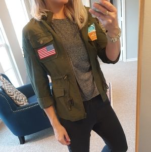 Shinestar green utility jacket small